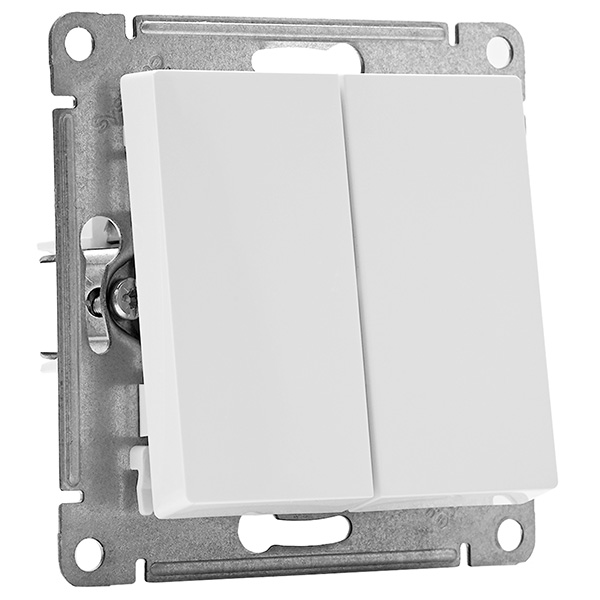 AtlasDesign белый выключатель 2кл скрытая 10А IP20 