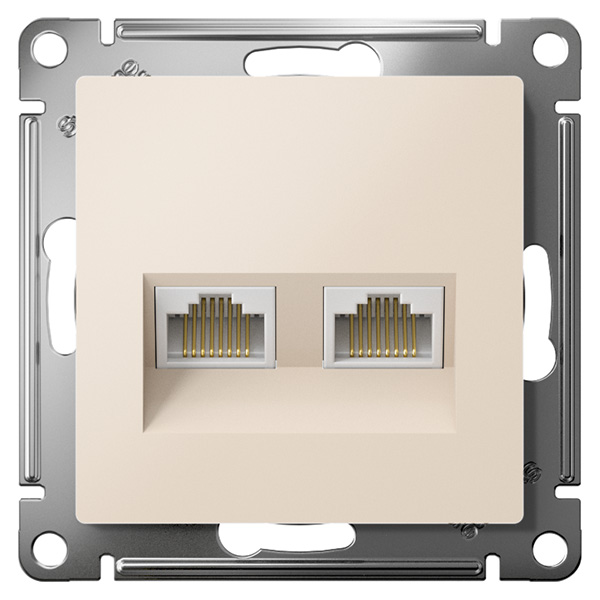 AtlasDesign бежевый розетка RJ45 скрытая 2-ая  