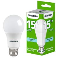 купить Лампа светодиодная 220В Е27 15Вт 6500К 1500лм стандарт A60 матовая GENERICA (IEK)  в Самаре Лампа светодиодная 220В Е27 15Вт 6500К 1500лм стандарт A60 матовая GENERICA (IEK)
