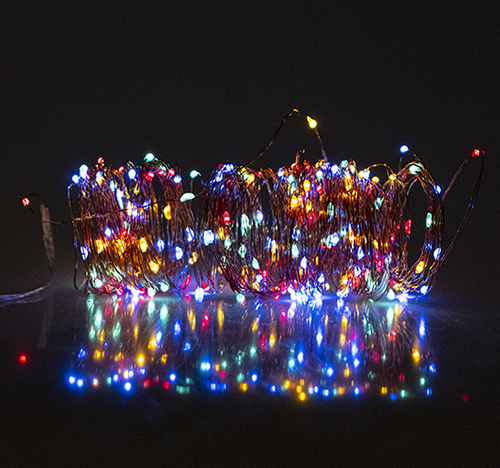 Гирлянда свд на солнечной батарее 11900мм IP55 роса 100свд RGB 8 режимов