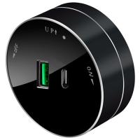 МультиТрек антрацит розетка USB A+C в шину 2-ая круглая