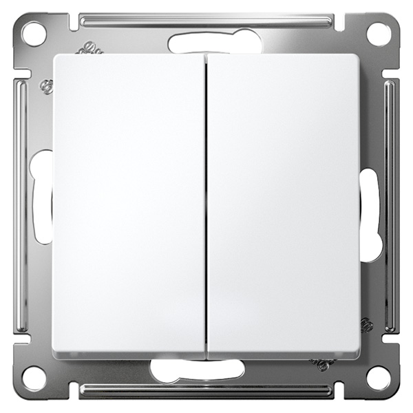 AtlasDesign белый выключатель 2кл скрытая 10А IP20 