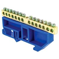 купить Шина нулевая 6*9 14групп DIN-изолятор синий винтовой EKF  в Самаре Шина нулевая 6*9 14групп DIN-изолятор синий винтовой EKF