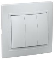 Кварта выключатель скрытая кремовый 3кл 10А IP20 