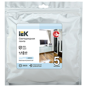 купить Лента свд 12В 4,8Вт/м 60свд/м 6500К 2835 IP20 IEK 5м в Самаре Лента свд 12В 4,8Вт/м 60свд/м 6500К 2835 IP20 IEK 5м