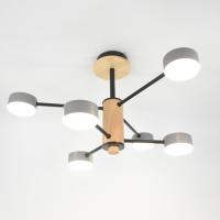 купить Светильник потолочный (люстра) 6*15Вт GX53 серый/дерево в Самаре Светильник потолочный (люстра) 6*15Вт GX53 серый/дерево