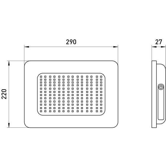 Прожектор свд 150Вт 6500К 12000лм черный IP65 120° стандарт ЭРА 