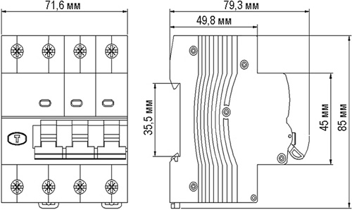 Дифавтомат 3Р 25А C 30мА 6кА ДИФ-103 4мод Schneider Electric DEKraft