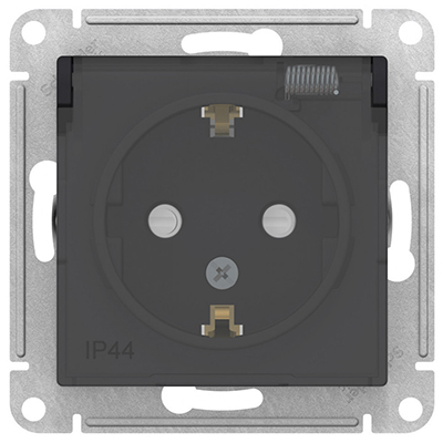 купить Атлас карбон розетка скрытая 1-мест заземление с крышкой шторки IP44  в Самаре Атлас карбон розетка скрытая 1-мест заземление с крышкой шторки IP44