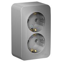 купить Бланка алюминий розетка открытая 2-мест заземление IP20  в Самаре Бланка алюминий розетка открытая 2-мест заземление IP20