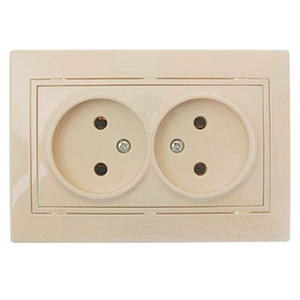купить Мира бежевый розетка скрытая 2-мест IP20  в Самаре Мира бежевый розетка скрытая 2-мест IP20