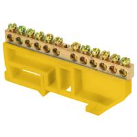 купить Шина нулевая 6*9 12групп DIN-изолятор желтый на DIN-рейку EKF  в Самаре Шина нулевая 6*9 12групп DIN-изолятор желтый на DIN-рейку EKF