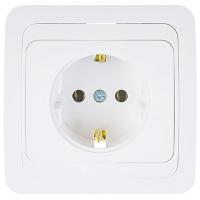 купить Классико белый розетка скрытая 1-мест заземление IP20  в Самаре Классико белый розетка скрытая 1-мест заземление IP20