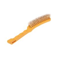 купить Щетка по металлу с пластиковой ручкой 4 рядная 260мм Kranz в Самаре Щетка по металлу с пластиковой ручкой 4 рядная 260мм Kranz