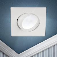 Светильник точечный GU5.3 квадрат белый встраиваемый поворотный ЭРА