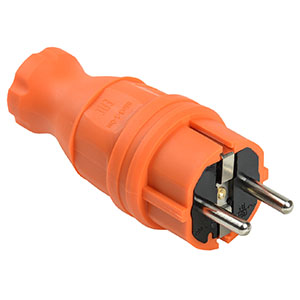 купить Вилка 16А прямая заземление оранжевый каучук IP44 IEK  в Самаре Вилка 16А прямая заземление оранжевый каучук IP44 IEK