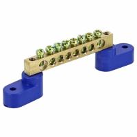 купить Шина нулевая 6*9 8групп 2 угловых изолятора синий винтовой EKF  в Самаре Шина нулевая 6*9 8групп 2 угловых изолятора синий винтовой EKF