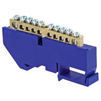 купить Шина нулевая 6*9 10групп DIN-изолятор синий на DIN-рейку EKF в Самаре Шина нулевая 6*9 10групп DIN-изолятор синий на DIN-рейку EKF