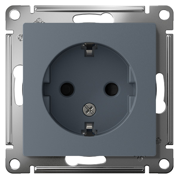 AtlasDesign грифель розетка скрытая 1-мест заземление шторки IP20 