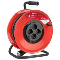 купить Удлинитель 4-мест 30м КГ 3*2,5 красный катушка металл IP20 EKF  в Самаре Удлинитель 4-мест 30м КГ 3*2,5 красный катушка металл IP20 EKF