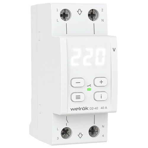 купить Реле напряжения 1ф 40А 2мод D2-40 Welrok  в Самаре Реле напряжения 1ф 40А 2мод D2-40 Welrok