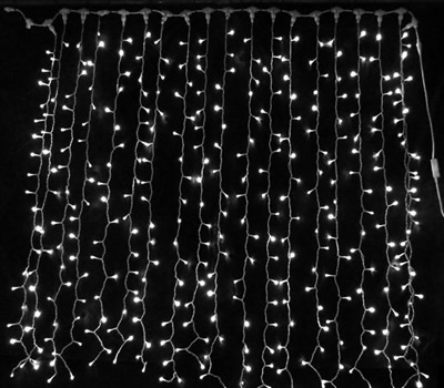 купить Гирлянда занавес 1,5*1,5м белый 368свд IP20 прозрачный провод (до 8мод) в Самаре Гирлянда занавес 1,5*1,5м белый 368свд IP20 прозрачный провод (до 8мод)