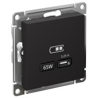 AtlasDesign карбон розетка USB скрытая 1-ая тип-C 65Вт