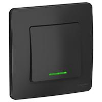 купить Бланка выключатель скрытая антрацит 1кл 10А с подсветкой IP20  в Самаре Бланка выключатель скрытая антрацит 1кл 10А с подсветкой IP20