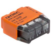 купить Клемма 3*2,5мм2 компактная оранжевый DKC 4шт в Самаре Клемма 3*2,5мм2 компактная оранжевый DKC 4шт