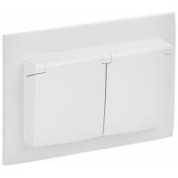 купить Сканди арктический белый розетка скрытая 2-мест заземление с крышкой шторки IP44 в Самаре Сканди арктический белый розетка скрытая 2-мест заземление с крышкой шторки IP44