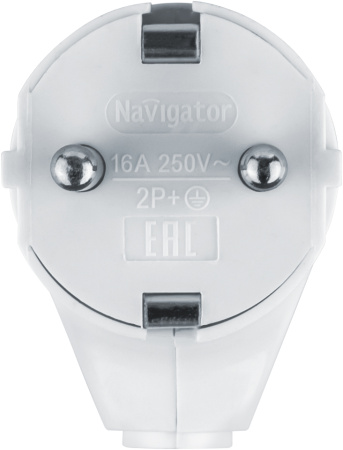 купить Вилка 16А угловая заземление белый пластик IP20 Navigator в Самаре Вилка 16А угловая заземление белый пластик IP20 Navigator