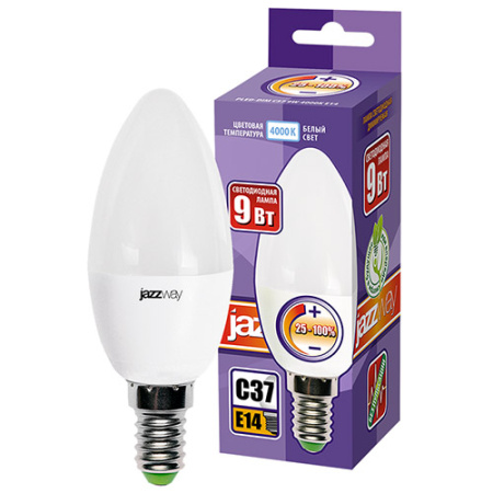 купить Лампа свеча свд Е14 9Вт 4000К 630лм С37 матовая диммер Jazzway  в Самаре Лампа свеча свд Е14 9Вт 4000К 630лм С37 матовая диммер Jazzway