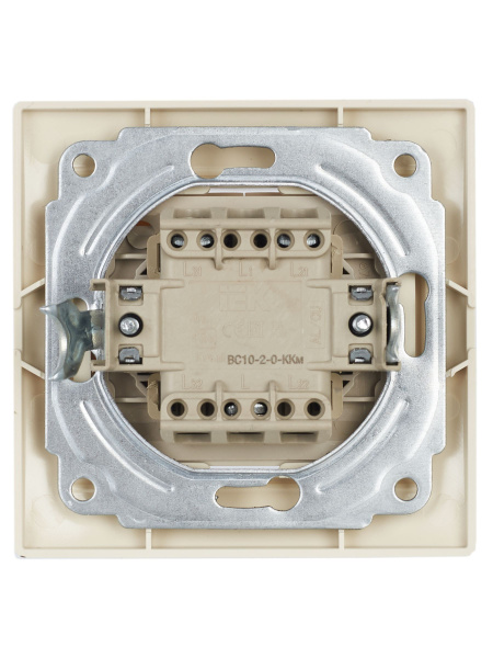 Кварта кремовый выключатель 2кл скрытая 10А IP20 