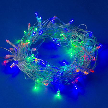 купить Гирлянда нить 10м мультицвет 100свд с контроллером IP20 прозрачный провод 8режимов в Самаре Гирлянда нить 10м мультицвет 100свд с контроллером IP20 прозрачный провод 8режимов