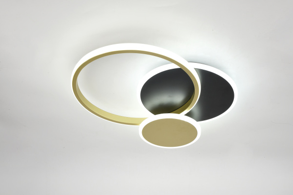 купить Светильник потолочный (люстра) свд 60Вт 3000К-6500К 4900лм черный/золото пульт в Самаре Светильник потолочный (люстра) свд 60Вт 3000К-6500К 4900лм черный/золото пульт