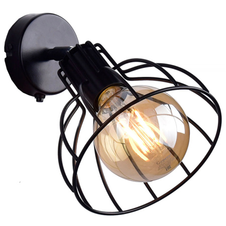 купить Светильник настенный (бра) 1*60Вт E27 черный/хром Россвет Нубия поворот.с выкл в Самаре Светильник настенный (бра) 1*60Вт E27 черный/хром Россвет Нубия поворот.с выкл