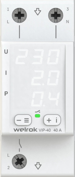 купить Реле многофункциональное 1ф 40А 2мод VIP40 Welrok  в Самаре Реле многофункциональное 1ф 40А 2мод VIP40 Welrok