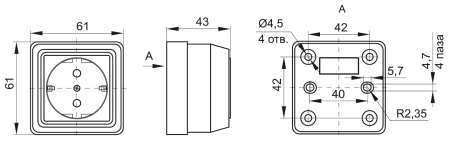 купить Октава сосна розетка открытая 1-мест заземление IP20  в Самаре Октава сосна розетка открытая 1-мест заземление IP20