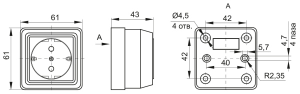 купить Октава сосна розетка открытая 1-мест заземление IP20  в Самаре Октава сосна розетка открытая 1-мест заземление IP20