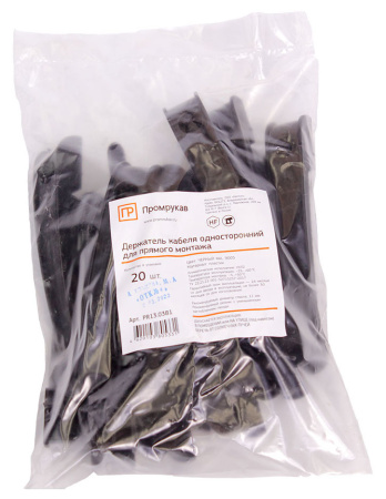 купить Держатель кабеля односторонний 0-10мм пластик черный ПРОМРУКАВ 20шт в Самаре Держатель кабеля односторонний 0-10мм пластик черный ПРОМРУКАВ 20шт