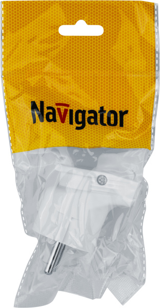 купить Вилка 16А угловая заземление белый пластик IP20 Navigator в Самаре Вилка 16А угловая заземление белый пластик IP20 Navigator