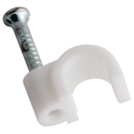 купить Скоба круглая 4мм пластик  Rexant 50шт в Самаре Скоба круглая 4мм пластик  Rexant 50шт