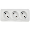 купить Глори белый розетка открытая 3-мест IP20  в Самаре Глори белый розетка открытая 3-мест IP20