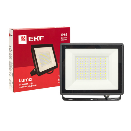 купить Прожектор свд 100Вт 6500К 8000лм черный IP65 110° Luma EKF в Самаре Прожектор свд 100Вт 6500К 8000лм черный IP65 110° Luma EKF