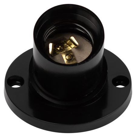 купить Патрон накладной E27 карболит черный ЭРА наклонный в Самаре Патрон накладной E27 карболит черный ЭРА наклонный