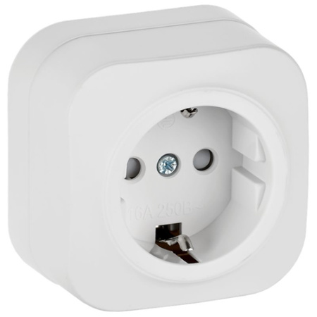 купить Глори белый розетка открытая 1-мест заземление шторки IP20  в Самаре Глори белый розетка открытая 1-мест заземление шторки IP20