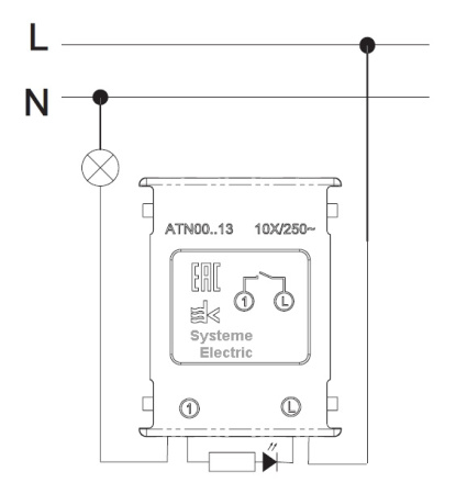 AtlasDesign белый выключатель 1кл с подсветкой скрытая 10А IP20 