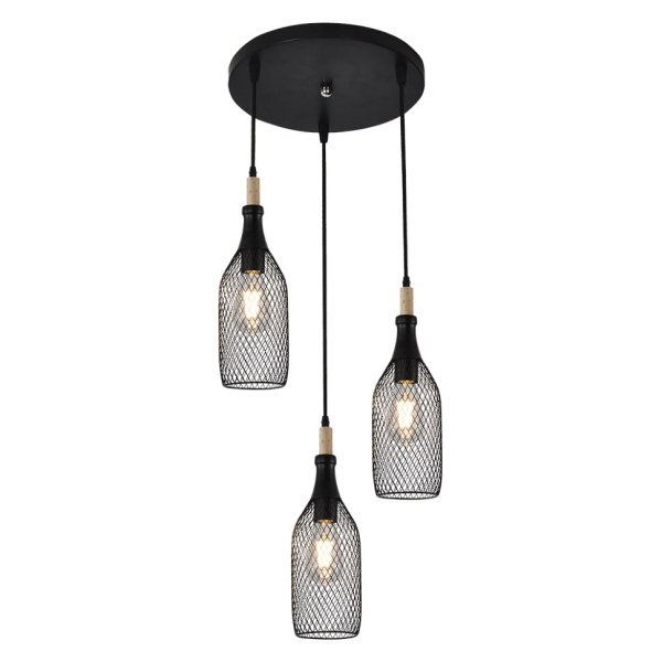 купить Светильник потолочный (люстра) 3*60Вт E27 черный  в Самаре Светильник потолочный (люстра) 3*60Вт E27 черный