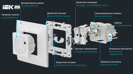 купить Сканди бежевый механизм розетки скрытая 1-мест IP20  в Самаре Сканди бежевый механизм розетки скрытая 1-мест IP20