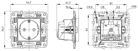 купить Сканди арктический белый розетка скрытая 1-мест заземление IP20 в Самаре Сканди арктический белый розетка скрытая 1-мест заземление IP20